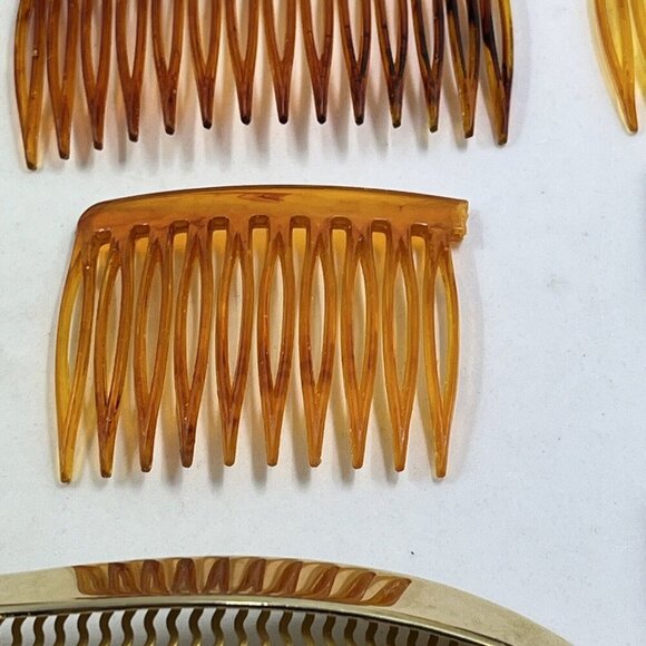 Goody Vintage Hair Combs Set Of 22 Brown White Clear Tortoise 80s Grandma - Picture 5 of 11